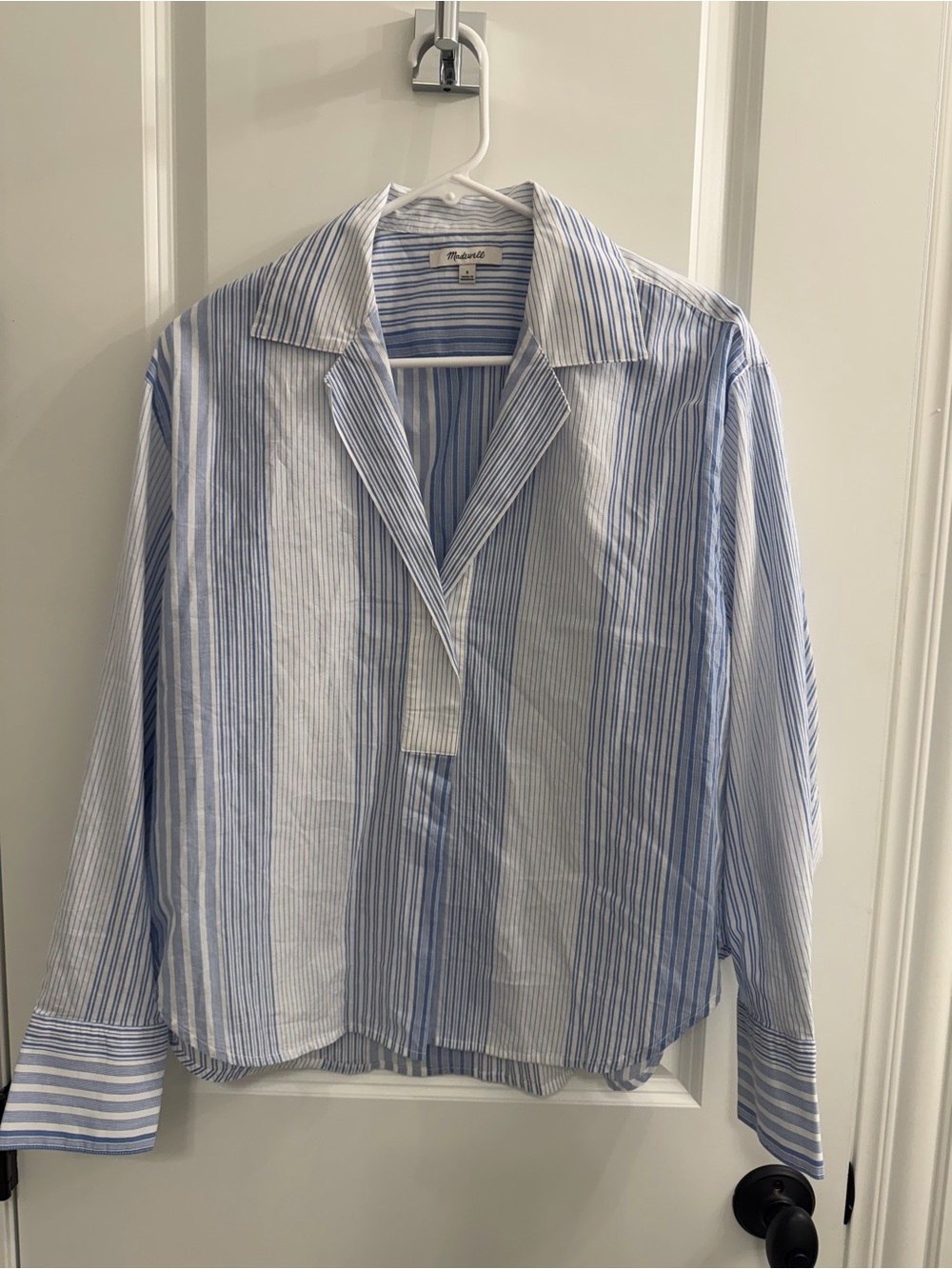 Madewell Blue & White Stripe Button-Front Shirt